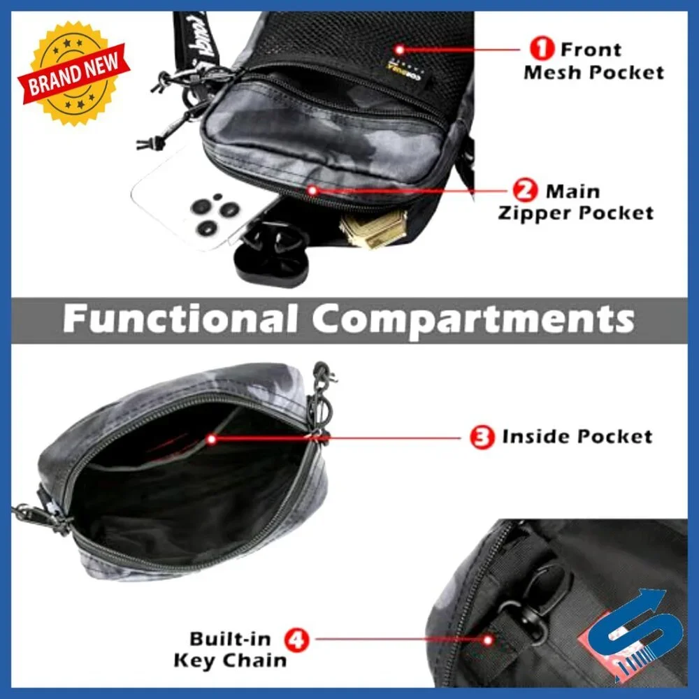 Small Crossbody Messenger Bag for Men with Adjustable Strap
